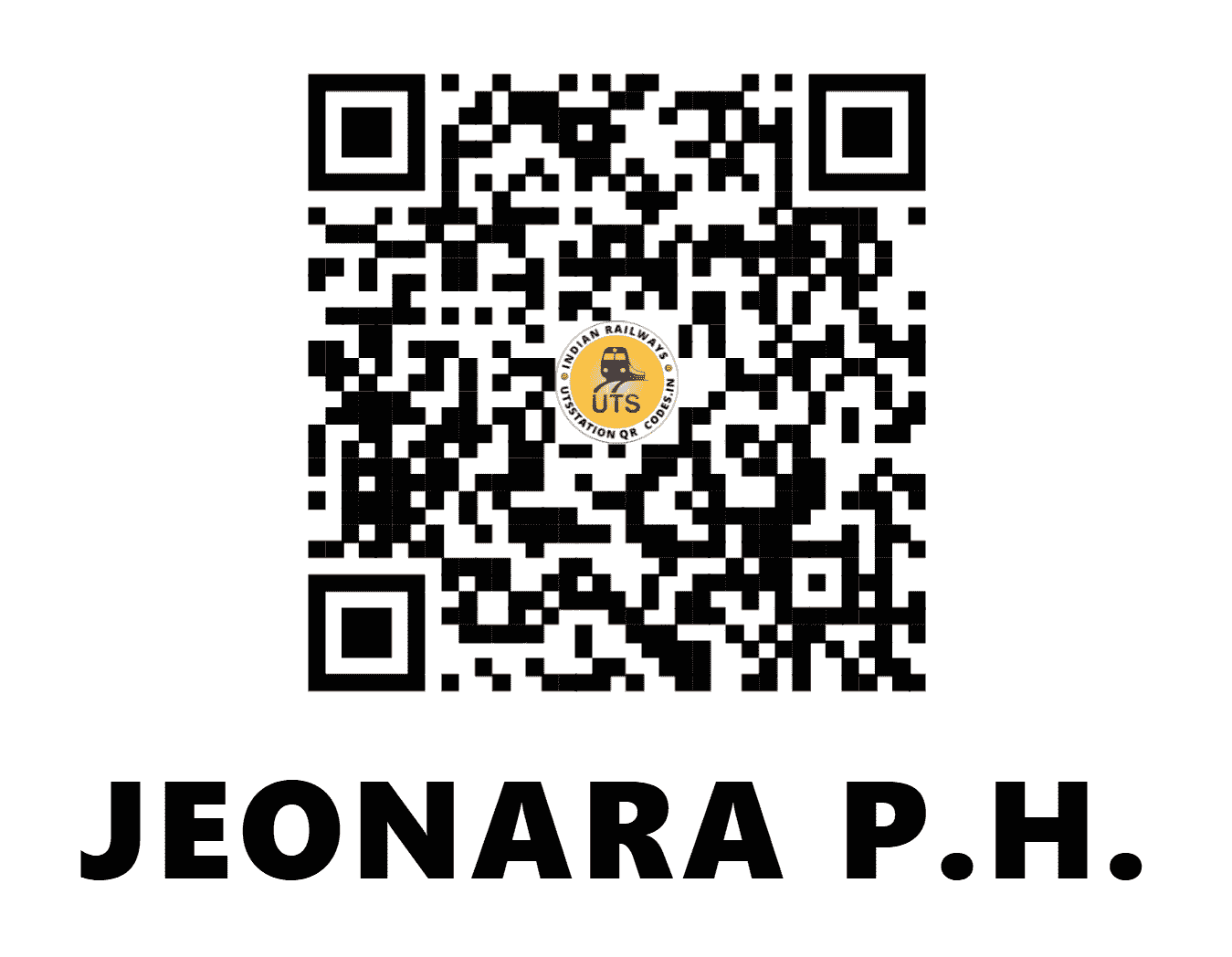 UTS QR Code for JEONARA P.H. - JONR - SB (MADHYA PRADESH)